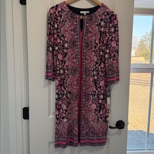 NWT! Studio One - Pink and Blue Floral Patterned Dress